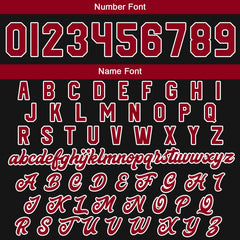 Maßgeschneiderte Rot Schwarz Letterman Varsity Jacket Individuelle Stickerei Druck nach Ihrem Wunsch