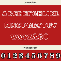 Maßgeschneiderte Rot Weiß Letterman Varsity Jacket Individuelle Stickerei Druck nach Ihrem Wunsch