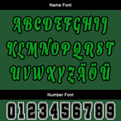 Maßgeschneiderte Grün Schwarz Letterman Varsity Jacket Individuelle Stickerei Druck nach Ihrem Wunsch