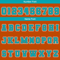 Benutzerdefiniert Orange Weiß Teal Wasserdichte Varsity Jacken Personalisiert genäht Name Nummer Logo zu Letterman Jacken