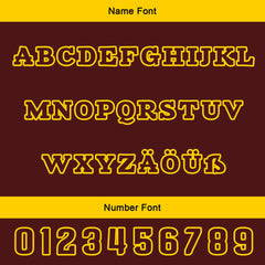 Maßgeschneiderte Burgund Gelb Letterman Varsity Jacket Individuelle Stickerei Druck nach Ihrem Wunsch