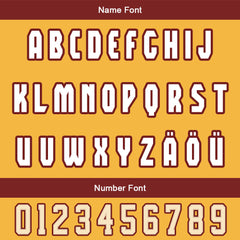 Maßgeschneiderte Rot Gelb Letterman Varsity Jacket Individuelle Stickerei Druck nach Ihrem Wunsch