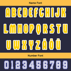 Maßgeschneiderte Marine Gelb Letterman Varsity Jacket Individuelle Stickerei Druck nach Ihrem Wunsch