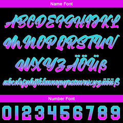 Benutzerdefiniert Schwarz Helllila Personalisierter Baseball Jersey mit Farbverlauf Team Uniform mit Namen und Nummer