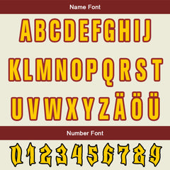 Maßgeschneiderte Rot Gelb Letterman Varsity Jacket Individuelle Stickerei Druck nach Ihrem Wunsch