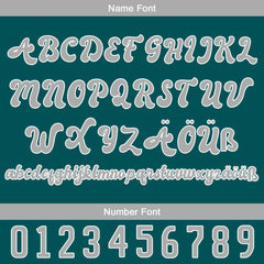 Benutzerdefiniert Dunkelgrün Grau Personalisierter Baseball Jersey mit Farbverlauf Team Uniform mit Namen und Nummer