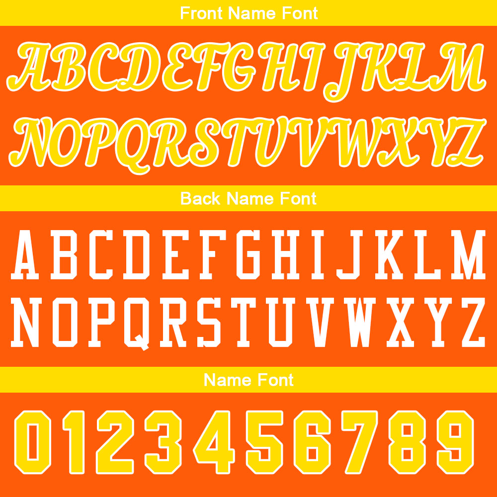 Individuelle Orange-Gelb Basketball Jersey Shorts für Männer und Frauen Gestickter und gedruckter Name, Nummer und Logo