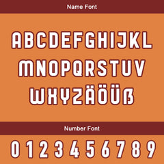 Maßgeschneiderte Rot Orange Letterman Varsity Jacket Individuelle Stickerei Druck nach Ihrem Wunsch