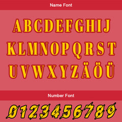 Maßgeschneiderte Rot Gelb Letterman Varsity Jacket Individuelle Stickerei Druck nach Ihrem Wunsch