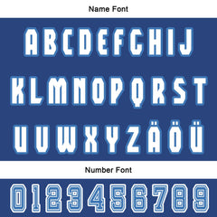 Maßgeschneiderte Blau Weiß Letterman Varsity Jacket Individuelle Stickerei Druck nach Ihrem Wunsch