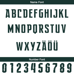 Benutzerdefiniert Weiß Dunkelgrün Personalisierter Baseball Jersey mit Farbverlauf Team Uniform mit Namen und Nummer