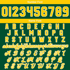 Maßgeschneiderte Grün Gelb Letterman Varsity Jacket Individuelle Stickerei Druck nach Ihrem Wunsch