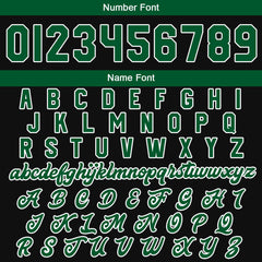 Maßgeschneiderte Grün Schwarz Letterman Varsity Jacket Individuelle Stickerei Druck nach Ihrem Wunsch