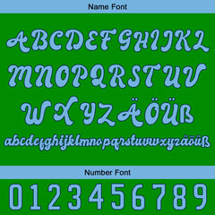 Benutzerdefiniert Grün Blau Personalisierter Baseball Jersey mit Farbverlauf Team Uniform mit Namen und Nummer