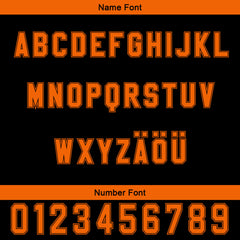 Benutzerdefiniert Schwarz Orange Personalisierter Baseball Jersey mit Farbverlauf Team Uniform mit Namen und Nummer