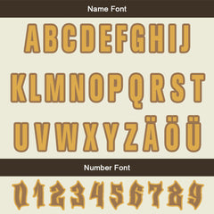 Maßgeschneiderte Braun Gelb Letterman Varsity Jacket Individuelle Stickerei Druck nach Ihrem Wunsch