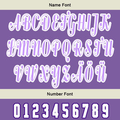 Maßgeschneiderte Lila Weiß Letterman Varsity Jacket Individuelle Stickerei Druck nach Ihrem Wunsch