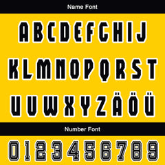 Maßgeschneiderte Schwarz Gelb Letterman Varsity Jacket Individuelle Stickerei Druck nach Ihrem Wunsch