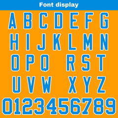 Benutzerdefinierte Orange Blau Fußball Trikots Personalisierter Name Nummer Logo