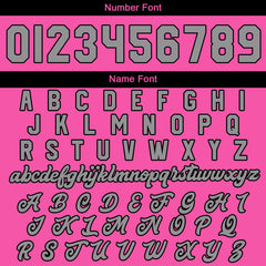 Maßgeschneiderte Rosa Grau Letterman Varsity Jacket Individuelle Stickerei Druck nach Ihrem Wunsch