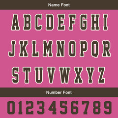 Maßgeschneiderte Braun Rosa Letterman Varsity Jacket Individuelle Stickerei Druck nach Ihrem Wunsch