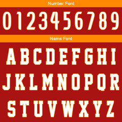 Benutzerdefinierter Rot Orange Basketball Jersey Uniform Anzug gedruckt Ihr Logo Name Nummer