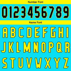 Benutzerdefinierter Hellblau Gelb Basketball Jersey Uniform Anzug gedruckt Ihr Logo Name Nummer