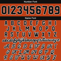 Maßgeschneiderte Schwarz Orange Letterman Varsity Jacket Individuelle Stickerei Druck nach Ihrem Wunsch