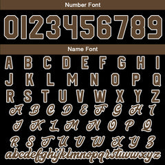 Maßgeschneiderte Schwarz Braun Letterman Varsity Jacket Individuelle Stickerei Druck nach Ihrem Wunsch