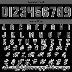 Maßgeschneiderte Schwarz Grau Letterman Varsity Jacket Individuelle Stickerei Druck nach Ihrem Wunsch