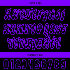 Benutzerdefiniert Schwarz Lila Personalisierter Baseball Jersey mit Farbverlauf Team Uniform mit Namen und Nummer