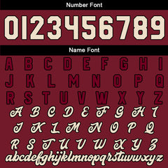 Maßgeschneiderte Crimson Creme Letterman Varsity Jacket Individuelle Stickerei Druck nach Ihrem Wunsch