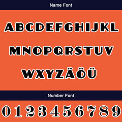 Maßgeschneiderte Marine Orange Letterman Varsity Jacket Individuelle Stickerei Druck nach Ihrem Wunsch