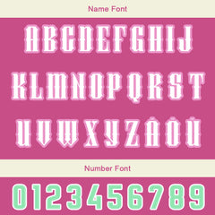 Maßgeschneiderte Rosa Grün Letterman Varsity Jacket Individuelle Stickerei Druck nach Ihrem Wunsch