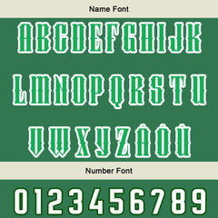 Maßgeschneiderte Grün Weiß Letterman Varsity Jacket Individuelle Stickerei Druck nach Ihrem Wunsch