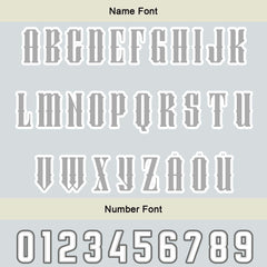 Maßgeschneiderte Grau Weiß Letterman Varsity Jacket Individuelle Stickerei Druck nach Ihrem Wunsch