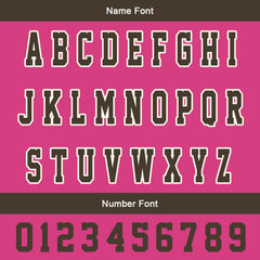 Maßgeschneiderte Braune Rosa Letterman Varsity Jacket Individuelle Stickerei Druck nach Ihrem Wunsch