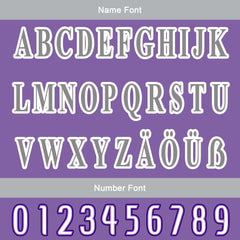 Maßgeschneiderte Lila Grau Letterman Varsity Jacket Individuelle Stickerei Druck nach Ihrem Wunsch