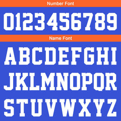 Benutzerdefinierte Blau Orange Kurzarm-Kapuzenpullover für Männer Frauen Hemden mit Kapuzen gedruckt Name Logo