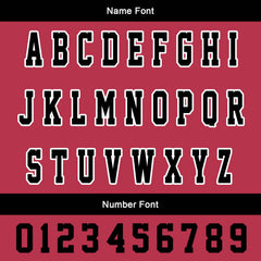 Maßgeschneiderte Schwarzes Rot Letterman Varsity Jacket Individuelle Stickerei Druck nach Ihrem Wunsch