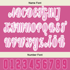 Maßgeschneiderte Weiß Rosa Letterman Varsity Jacket Individuelle Stickerei Druck nach Ihrem Wunsch