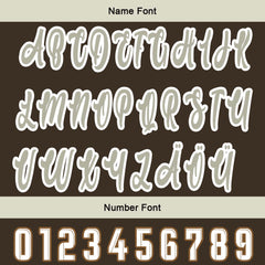 Maßgeschneiderte Braun Weiß Letterman Varsity Jacket Individuelle Stickerei Druck nach Ihrem Wunsch