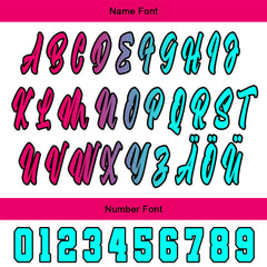 Benutzerdefiniert Rosa Cyan Personalisierter Baseball Jersey mit Farbverlauf Team Uniform mit Namen und Nummer