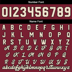 Maßgeschneiderte Crimson Creme Letterman Varsity Jacket Individuelle Stickerei Druck nach Ihrem Wunsch