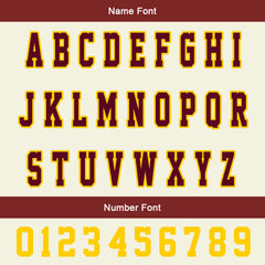 Maßgeschneiderte Claret Creme Letterman Varsity Jacket Individuelle Stickerei Druck nach Ihrem Wunsch