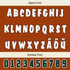 Maßgeschneiderte Orange Grün Letterman Varsity Jacket Individuelle Stickerei Druck nach Ihrem Wunsch