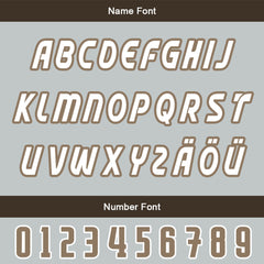 Maßgeschneiderte Braun Grau Letterman Varsity Jacket Individuelle Stickerei Druck nach Ihrem Wunsch