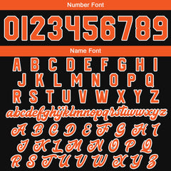 Maßgeschneiderte Schwarz Orange Letterman Varsity Jacket Individuelle Stickerei Druck nach Ihrem Wunsch