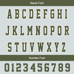 Maßgeschneiderte Olivengrün Grau Letterman Varsity Jacket Individuelle Stickerei Druck nach Ihrem Wunsch