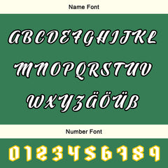 Maßgeschneiderte Grün Weiß Letterman Varsity Jacket Individuelle Stickerei Druck nach Ihrem Wunsch